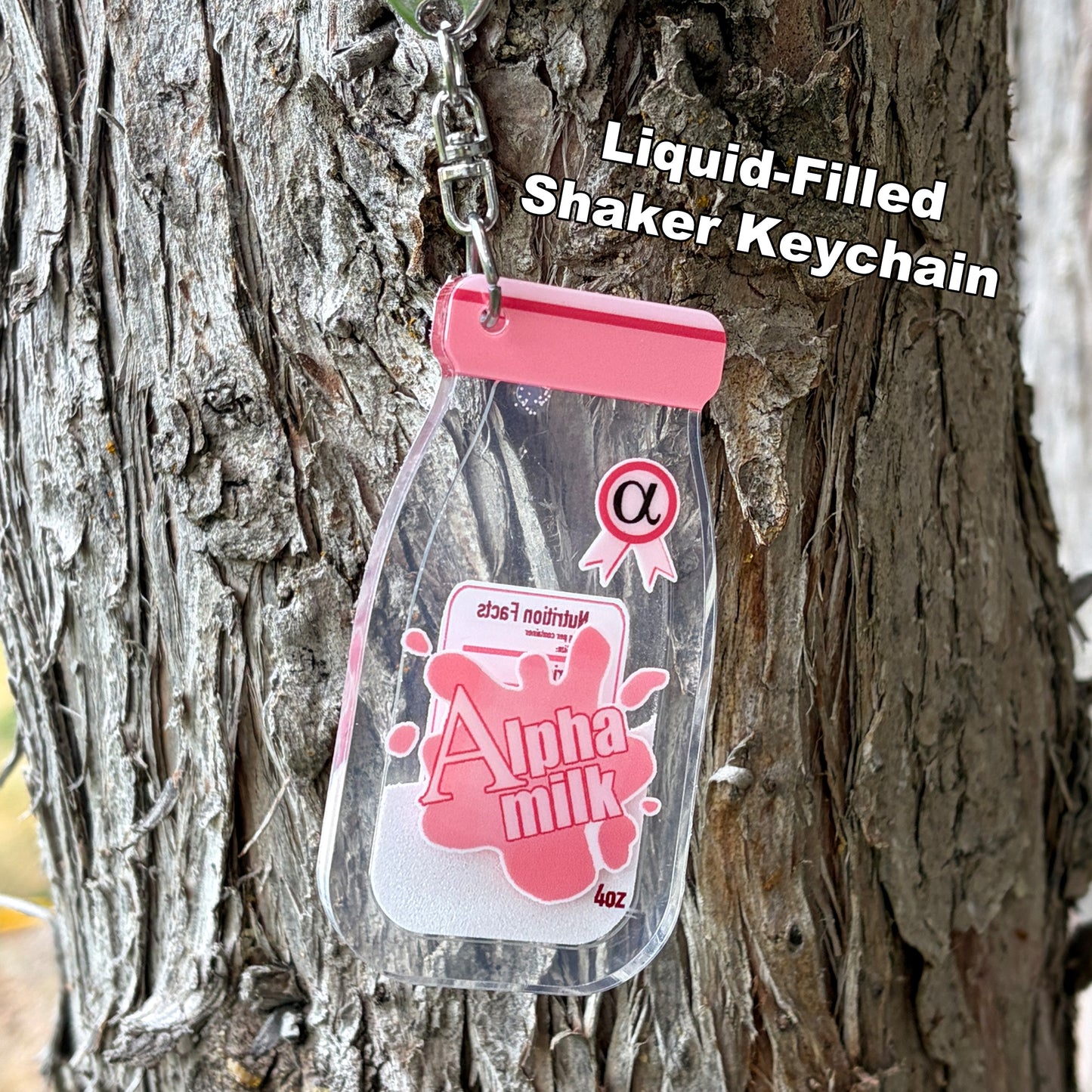 Alpha Milk Liquid-Filled Keychain