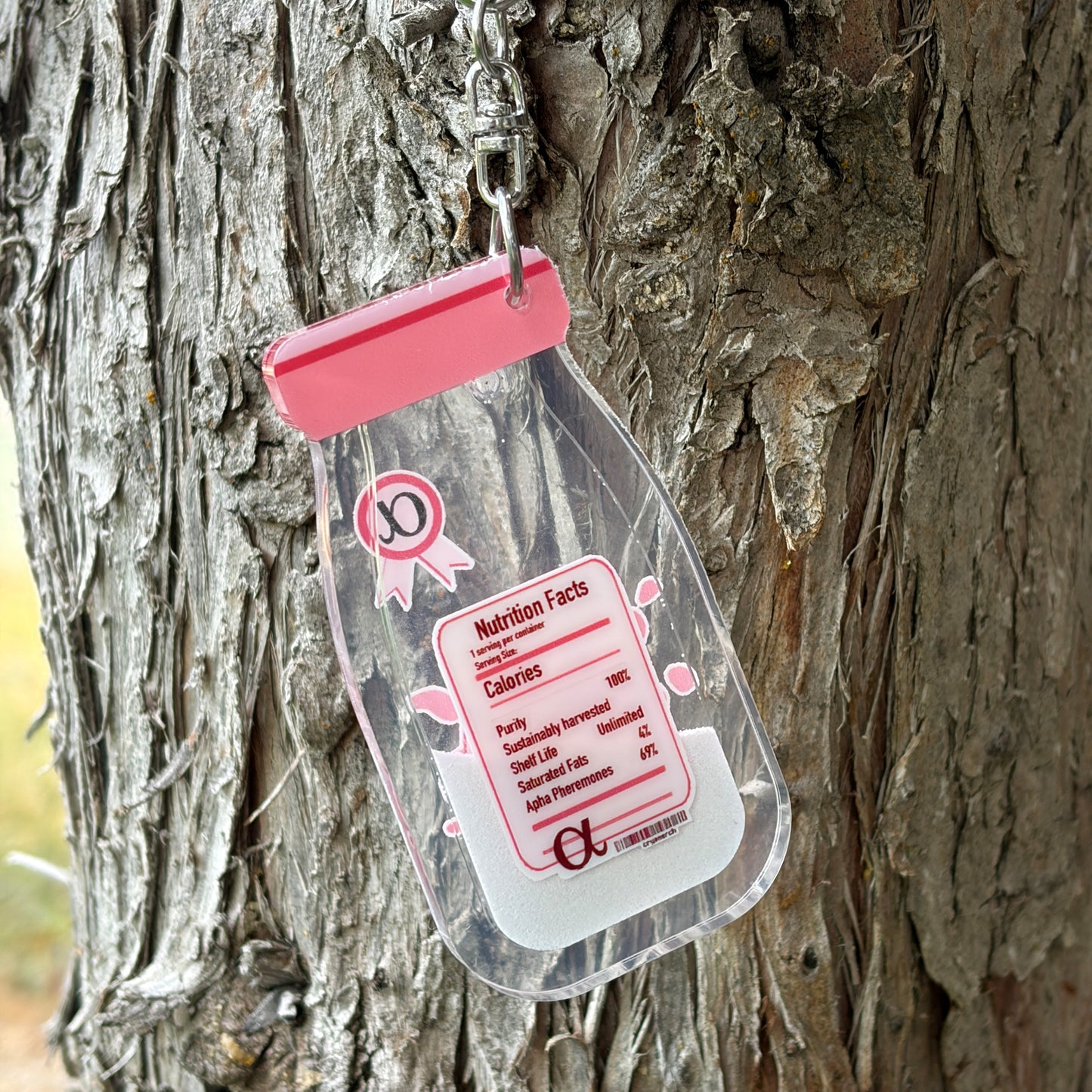 Alpha Milk Liquid-Filled Keychain